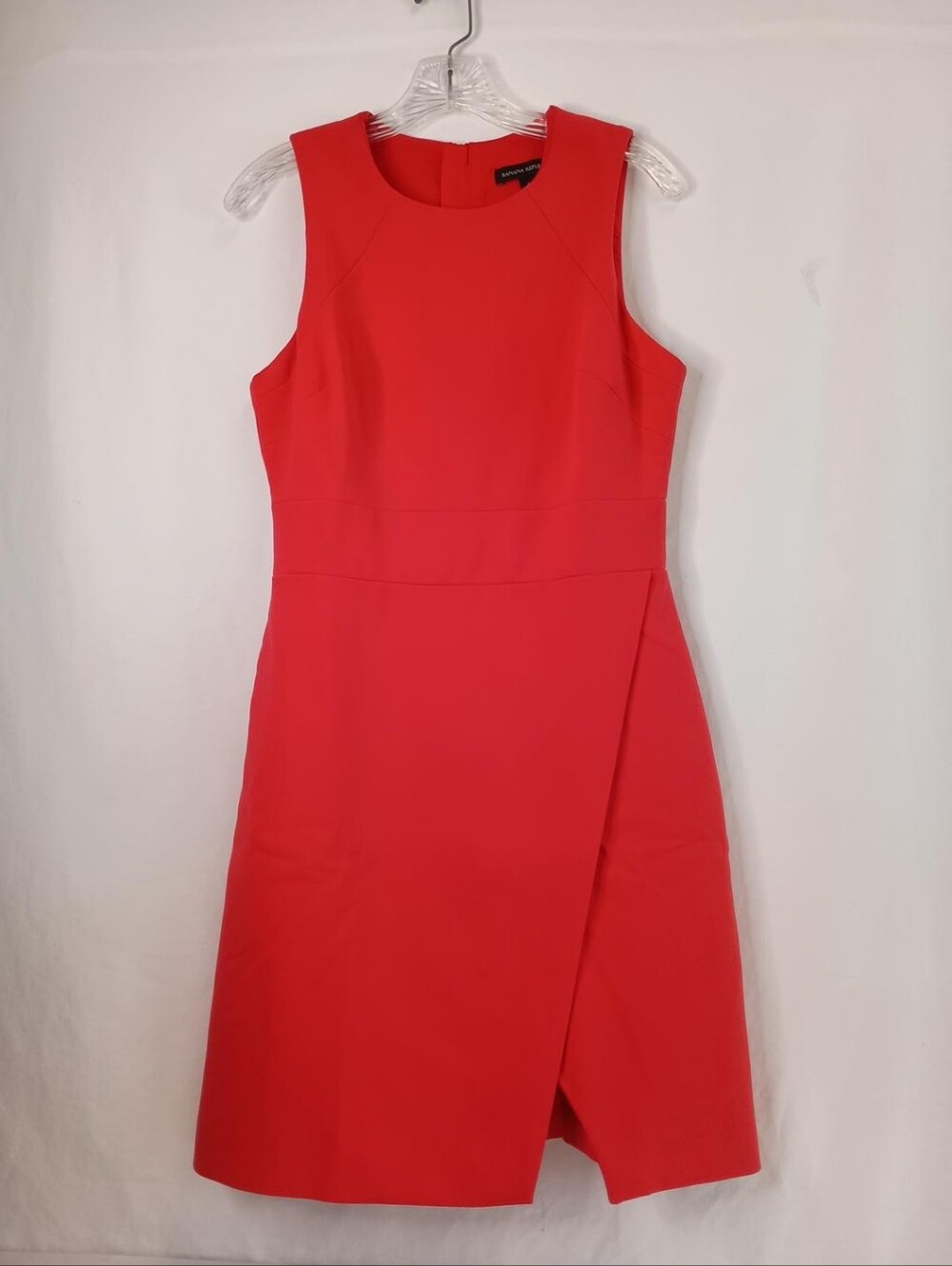 Banana Republic Orange-Red Faux Wrap Dress | Size 6 | Classic - Picture 3 of 8